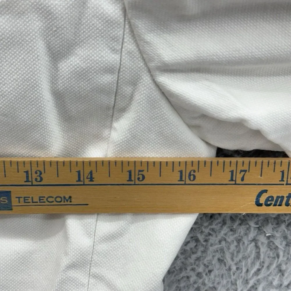 Anne Klein NY Size 4 White Peacoat Double Breasted 4‎ Button Pocket Jacket READ